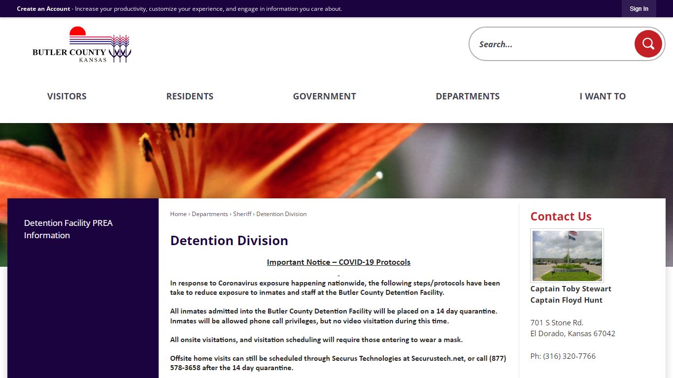 Detention Division | Butler County, KS - Official Website